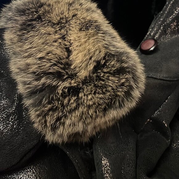 Vintage 90s Elegant Maxi Faux-Fur Coat Dark Chocolate Brown - Picture 13 of 14